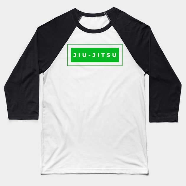 BJJ Jiu Jitsu Minimal Green Baseball T-Shirt by HootVault